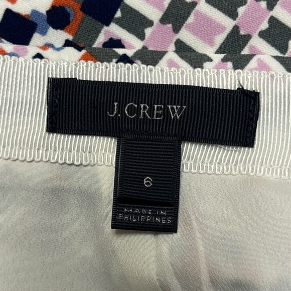 J.Crew Skirt 6 Drapey Pencil Crepe Multi-color Geometric Patterned Professional - Picture 7 of 10